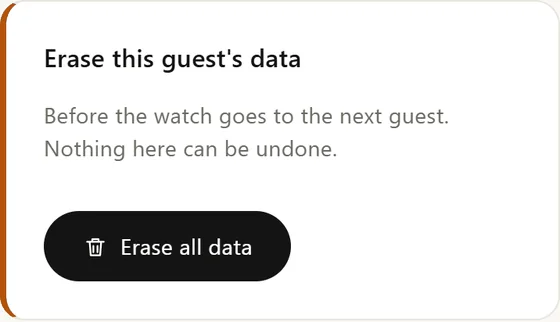 The erase button on a guest's card is visible to the super admin only