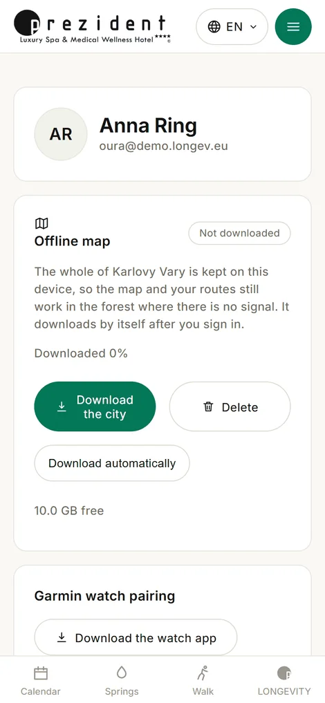 «Account»: the services that are in no other section