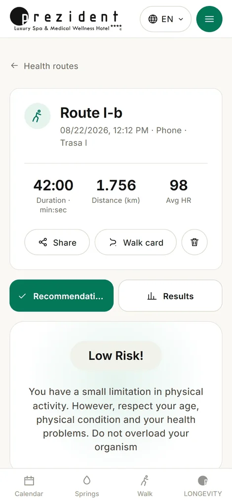 «Recommendations»: the verdict belonging to this walk