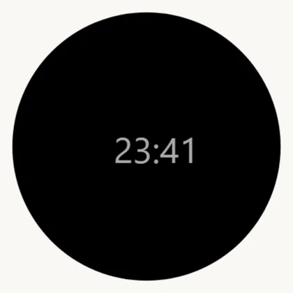 オフにすると、夜も私たちのウォッチフェイスが残ります。手首を下ろしている間は、もともと表示も最小限です