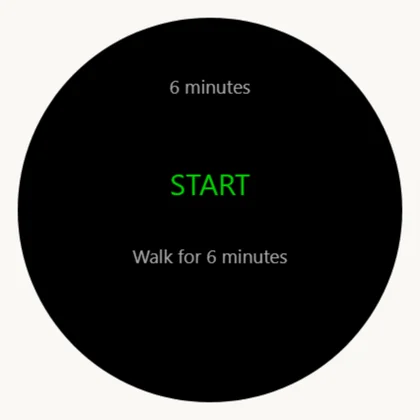 **3.** The test screen: which one at the top, START in the middle, what to do at the bottom