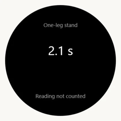 **8.** «Reading not counted» — a finger slipped. BACK, START again, nothing is lost